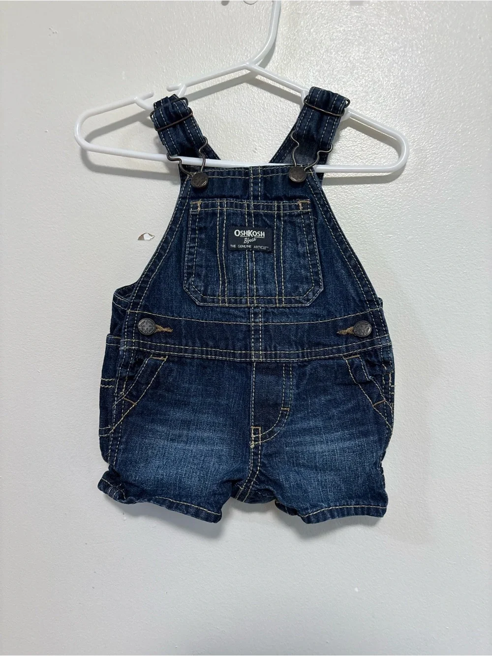 OshKosh B'gosh Dark Blue Denim Short Overalls for Kids 6 months